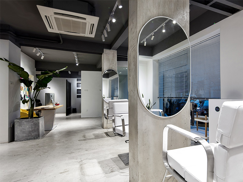 杭州名匠現代工業風理發店裝修設計風格