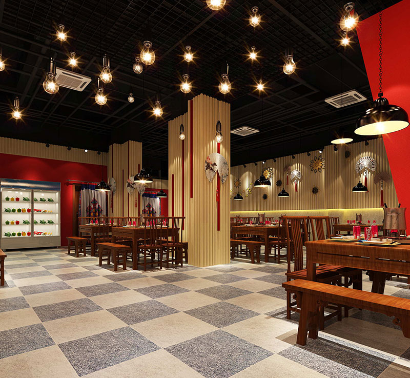 中式火鍋串串餐飲店裝修設計效果